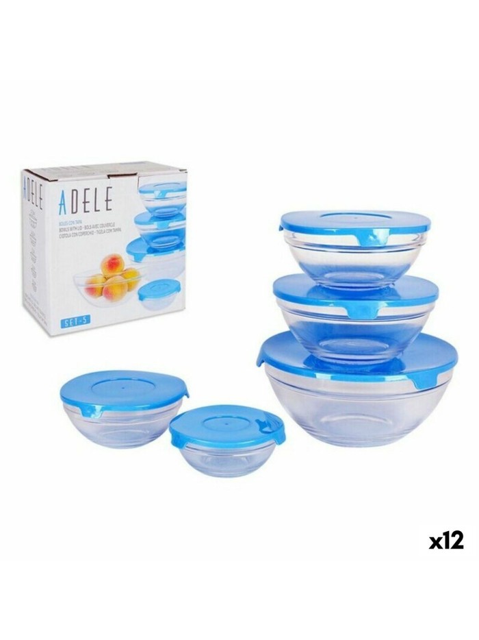Cuenco Adele Con Tapa Apilable 5 Piezas Azul 17 (12 Unidades)