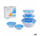 Bowl Adele With lid Stackable 5 Pieces Blue 17 (12 Units)