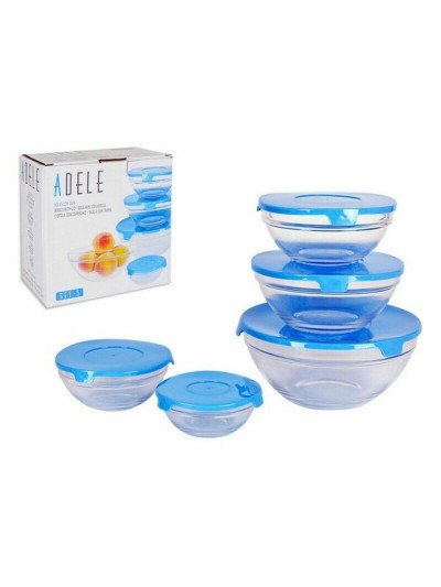 Bowl Adele With lid Stackable 5 Pieces Blue 17 (12 Units)
