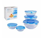 Bowl Adele With lid Stackable 5 Pieces Blue 17 (12 Units)
