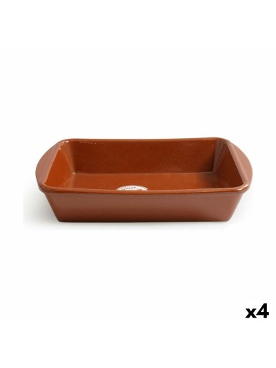 Fuente de Cocina Azofra Barro cocido Rectangular 29 x 20 x 6 cm (4 Unidades)