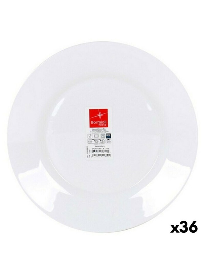 Assiette plate Bormioli Toledo Ø 25 x 2 cm (36 Unités)