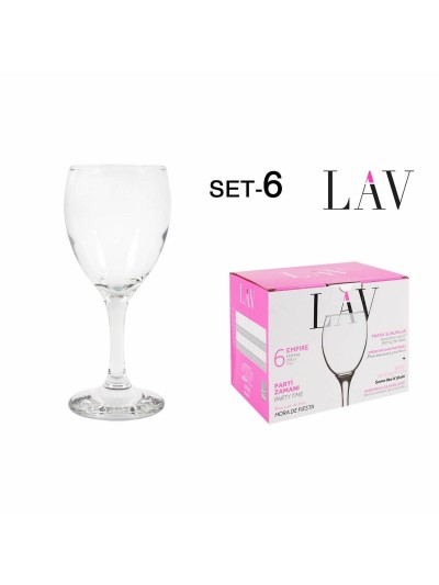 Set de copas de vino LAV Blanco 200 ml 6 Piezas (4 Unidades)