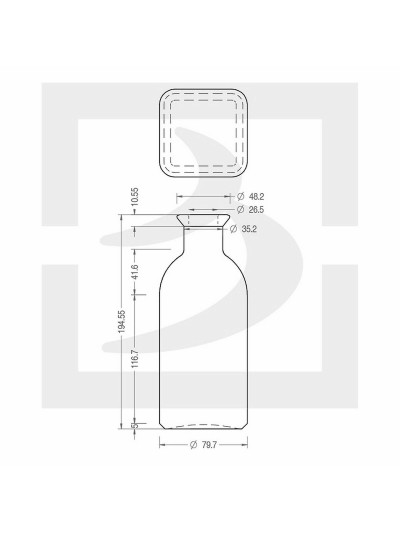 Botella de Cristal La Mediterránea Medi Tapón 725 ml (12 Unidades)