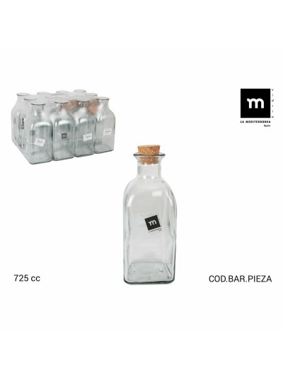 Glass Bottle La Mediterránea Medi Plug 725 ml (12 Units)