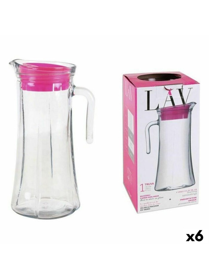 Transparent Glass Jug LAV LV-TRU140 PK0001RP (6 Units) (1400 ml)