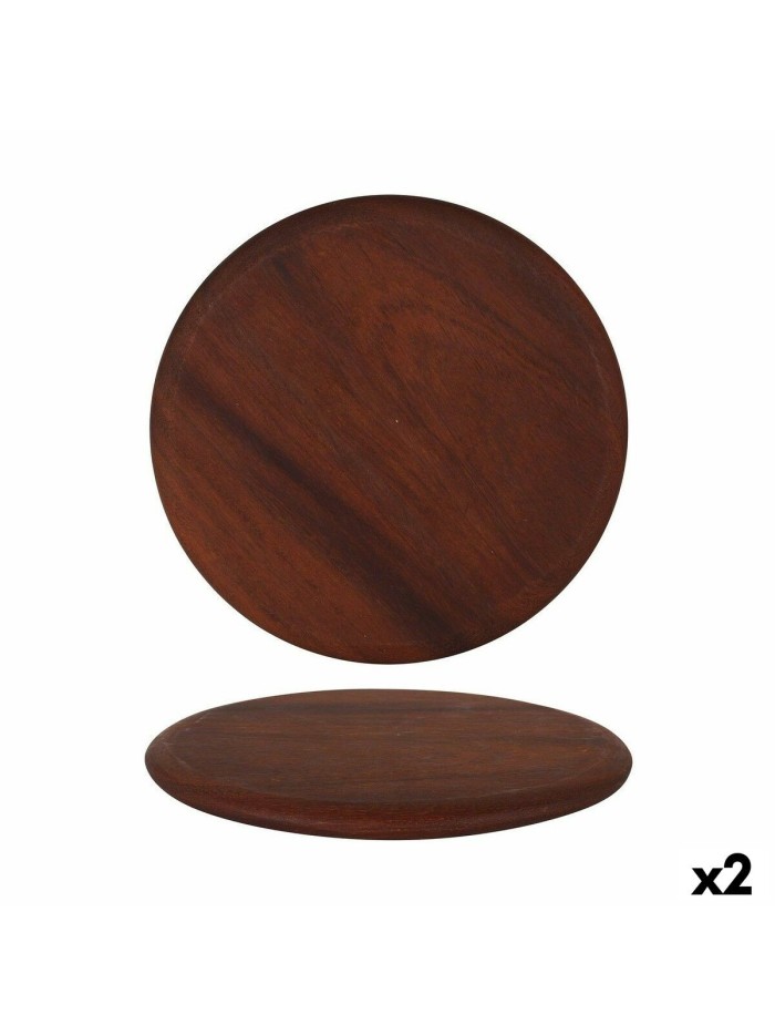 Serving board Viejo Valle Iroko Circular ø 32 x 1,8 cm (2 Units)