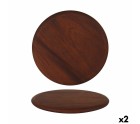 Serving board Viejo Valle Iroko Circular ø 32 x 1,8 cm (2 Units)