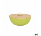 Cuenco Percutti Melamina Marrón Verde 18,9 x 18,9 x 8,5 cm Bambú (4 Unidades)
