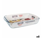 Oven Dish Quttin   Transparent Glass Rectangular 5 L 40,2 x 26,4 x 7 cm (6 Units)