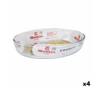 Fuente para Horno Quttin   Transparente Vidrio Ovalado 2,2 L 30,1 x 20,9 x 6,3 cm (4 Unidades)