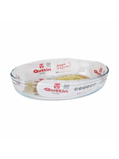 Oven Dish Quttin   Transparent Glass Oval 2,2 L 30,1 x 20,9 x 6,3 cm (4 Units)