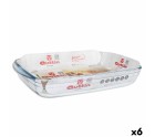 Fuente para Horno Quttin   Transparente Vidrio Rectangular 3 L 35,4 x 22 x 5,5 cm (6 Unidades)