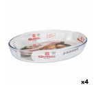 Fuente para Horno Quttin   Transparente Vidrio Ovalado 4,5 L 39,6 x 27,35 x 6,6 (4 Unidades)