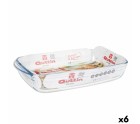 Fuente para Horno Quttin   Transparente Vidrio Rectangular 4,2 L 38,8 x 23,9 x 6,6 cm (6 Unidades)