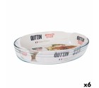 Oven Dish Quttin   Transparent Glass Oval 3,4 L 35,1 x 24,1 x 6,5 cm (6 Units)