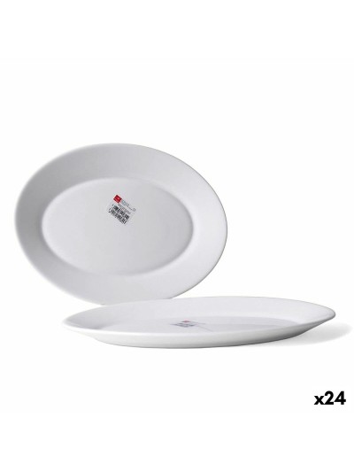 Fuente de Cocina Bormioli Toledo Blanco Vidrio Ovalado 30 x 21 x 2,7 cm (24 Unidades)