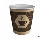 Set of glasses Algon Cardboard Disposable Coffee 10 Units (100 Pieces)
