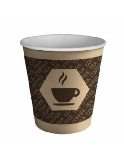 Set of glasses Algon Cardboard Disposable Coffee 10 Units (100 Pieces)