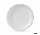 Plate set Algon Disposable White Sugar Cane 22 cm (24 Units)