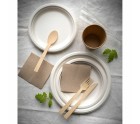 Set de Platos Algon Desechables Blanco Caña de Azúcar 22 cm (24 Unidades)