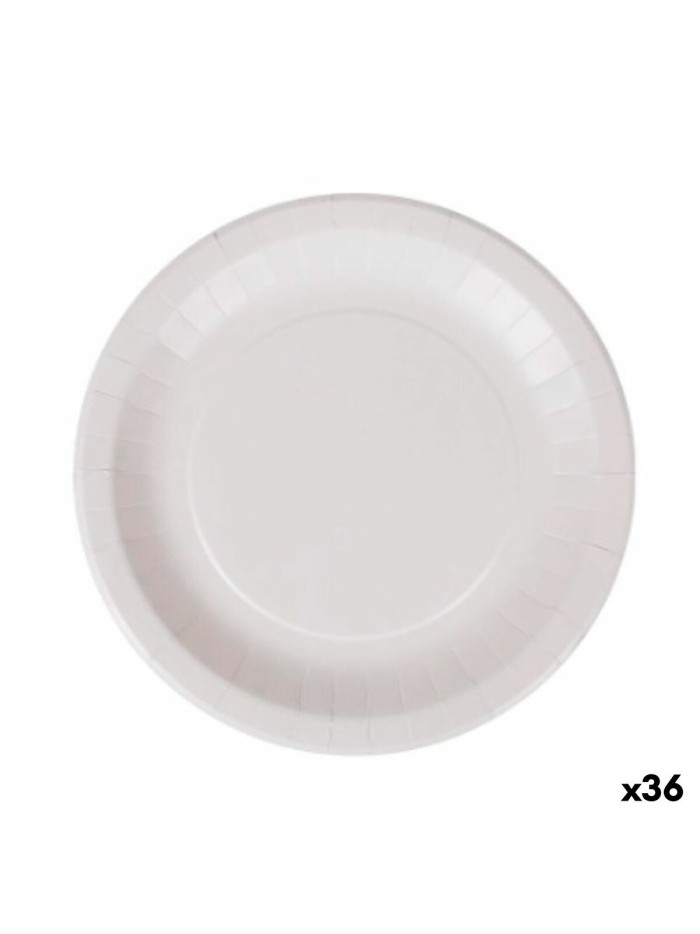 Plate set Algon Disposable White Cardboard 28 cm (36 Units)