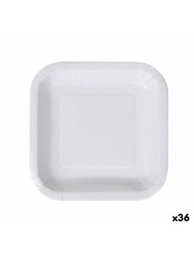 Set de Platos Algon Desechables Blanco Cartón 20 cm (36 Unidades)