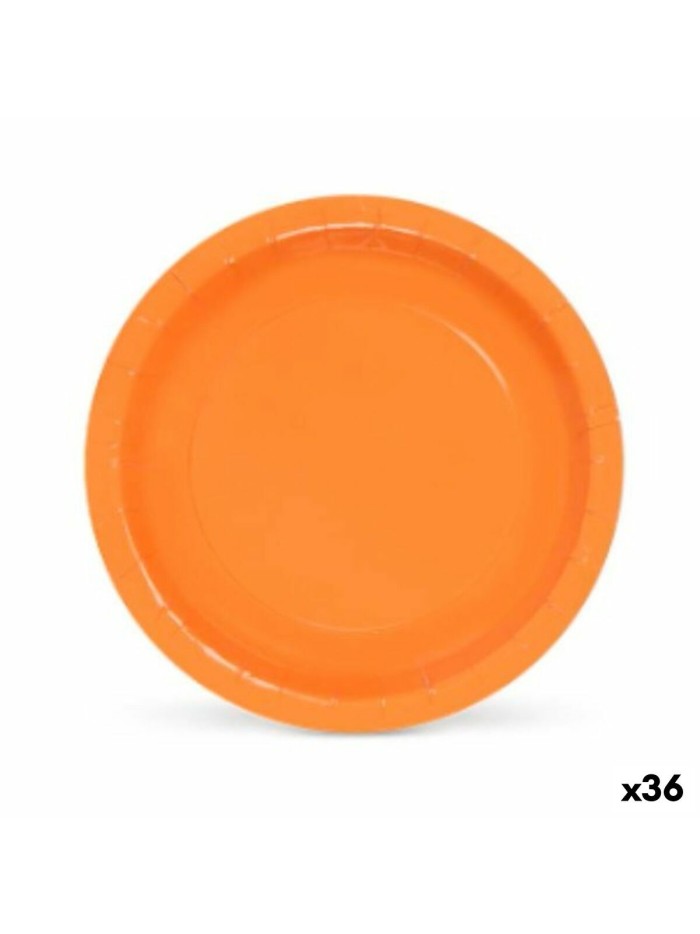 Plate set Algon Disposable Cardboard Orange (36 Units)