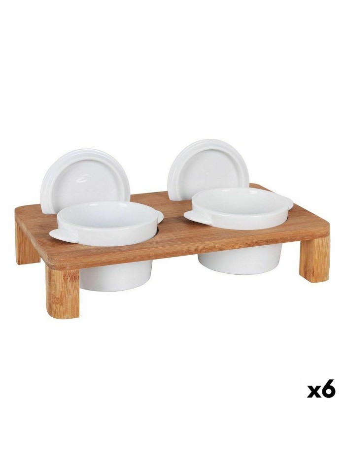 Support Inde Casserole x 2 Bambou Porcelaine 29 x 18 x 6 cm (6 Unités)
