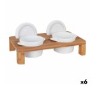 Soporte Inde Cazuela x 2 Bambú Porcelana 29 x 18 x 6 cm (6 Unidades)