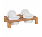 Soporte Inde Cazuela x 2 Bambú Porcelana 29 x 18 x 6 cm (6 Unidades)