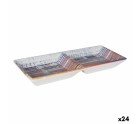 Bandeja de Aperitivos La Mediterránea Boreal 2 Compartimentos 25 x 11 x 3 cm (24 Unidades)