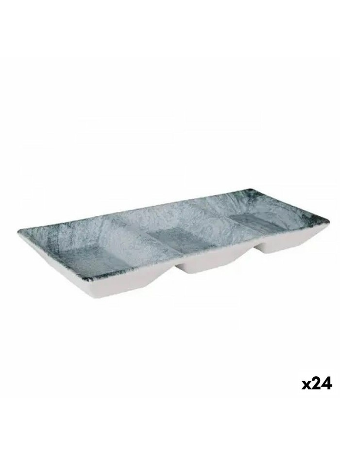 Plateau apéritif La Mediterránea Dalian 3 Compartiments 25 x 11 x 3 cm (24 Unités)