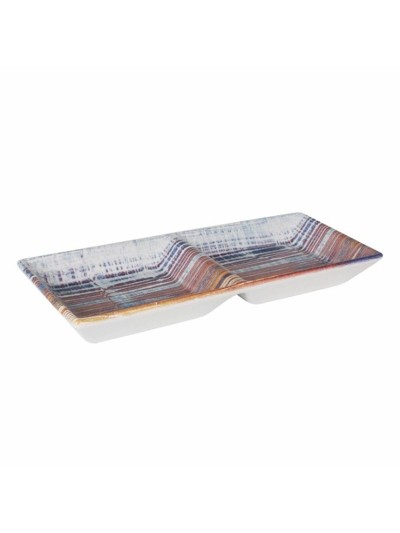 Bandeja de Aperitivos La Mediterránea Boreal 2 Compartimentos 25 x 11 x 3 cm (24 Unidades)