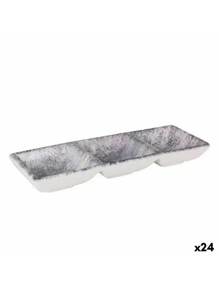 Plateau apéritif La Mediterránea Stonehenge 3 Compartiments 26 x 8,5 x 3,3 cm (24 Unités)