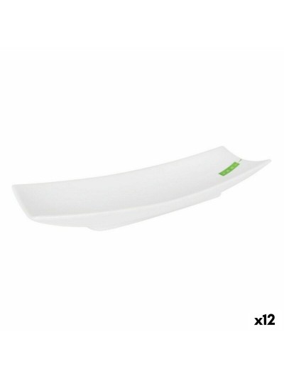 Bandeja La Mediterránea Yummy Porcelana Blanco 35,3 x 12 x 5 cm (12 Unidades) (35,3 x 12 x 5 cm)