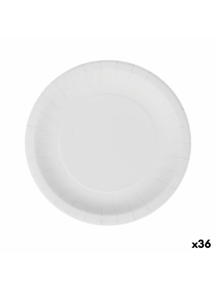 Set de Platos Algon Desechables Blanco Cartón 20 cm (36 Unidades)