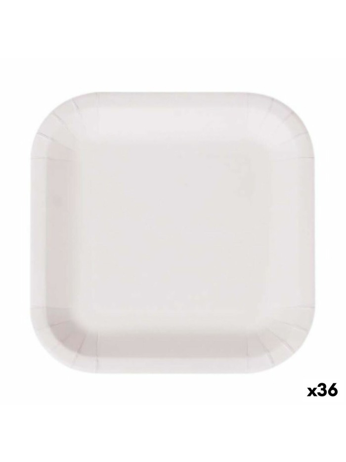 Plate set Algon Disposable White Cardboard 26 cm (36 Units)