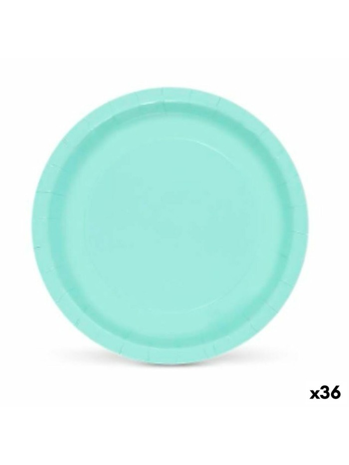 Set de Platos Algon Aguamarina Desechables Cartón 20 x 20 x 1,5 cm (36 Unidades)