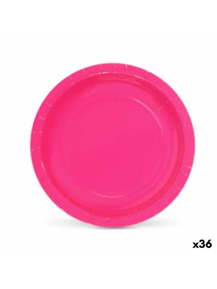 Set de Platos Algon Desechables Cartón Fucsia 20 x 20 x 1,5 cm (36 Unidades)