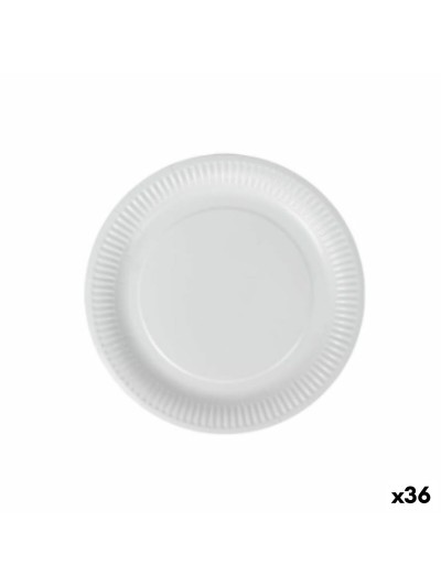 Set de Platos Algon Desechables Blanco Cartón 18 cm (36 Unidades)