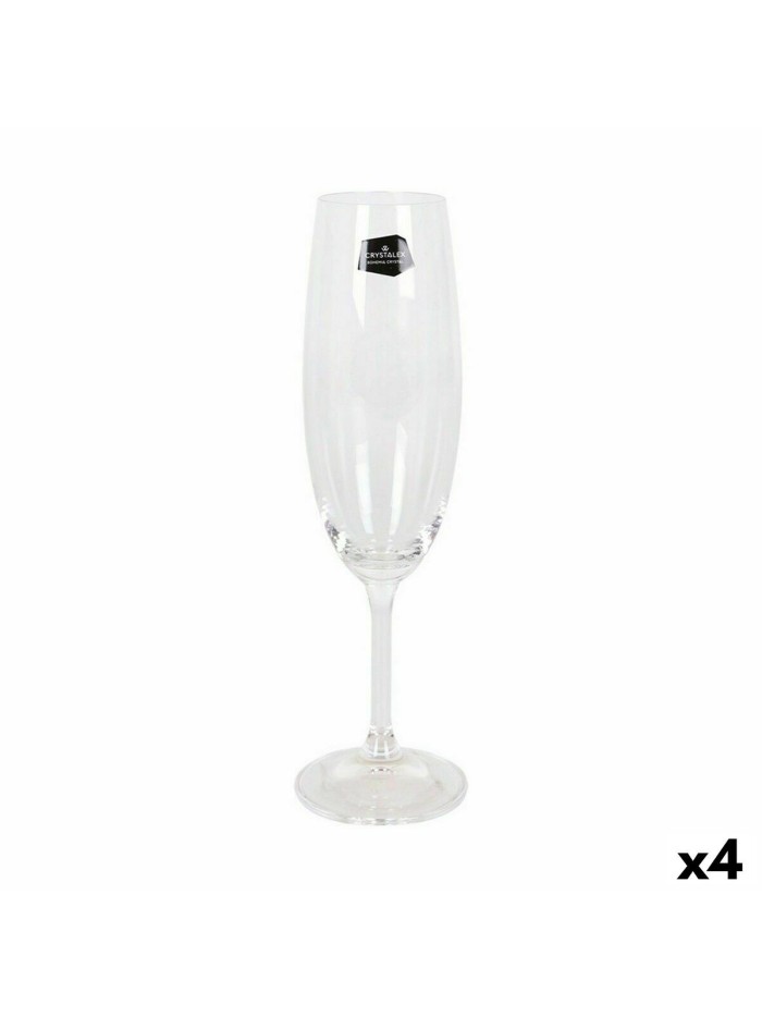 Set of cups Crystalex Lara Champagne 220 ml Crystal (6 Units) (4 Units)