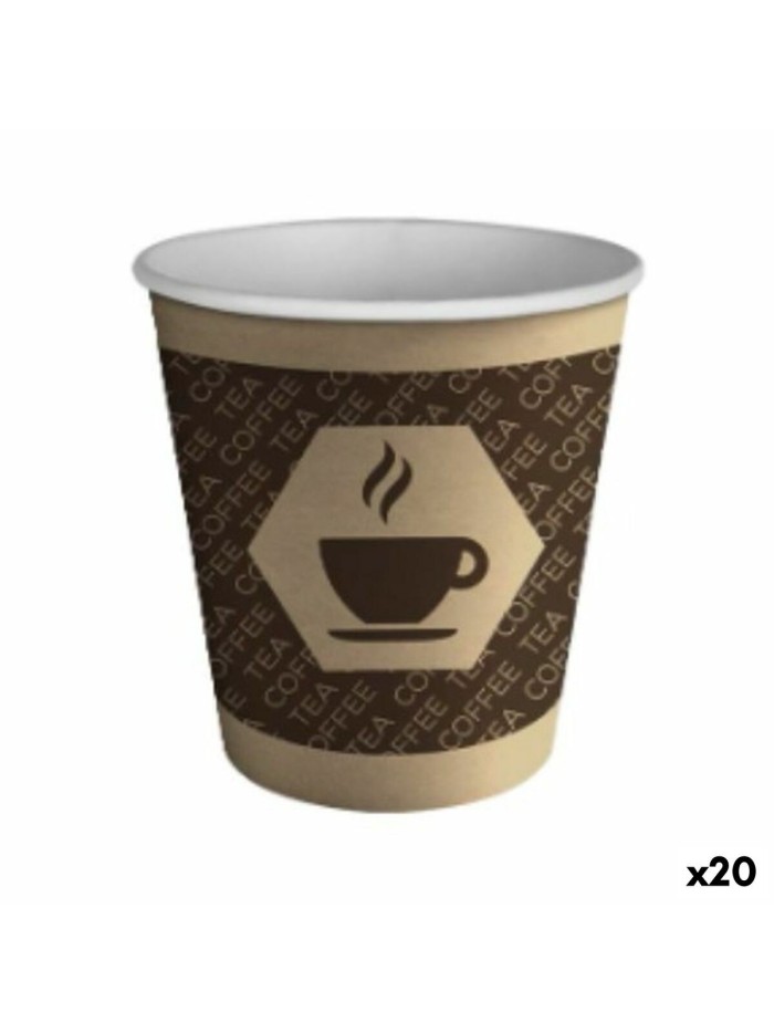 Set of glasses Algon Cardboard Disposable Coffee 20 Units (100 Pieces)