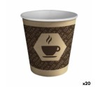 Set of glasses Algon Cardboard Disposable Coffee 20 Units (100 Pieces)