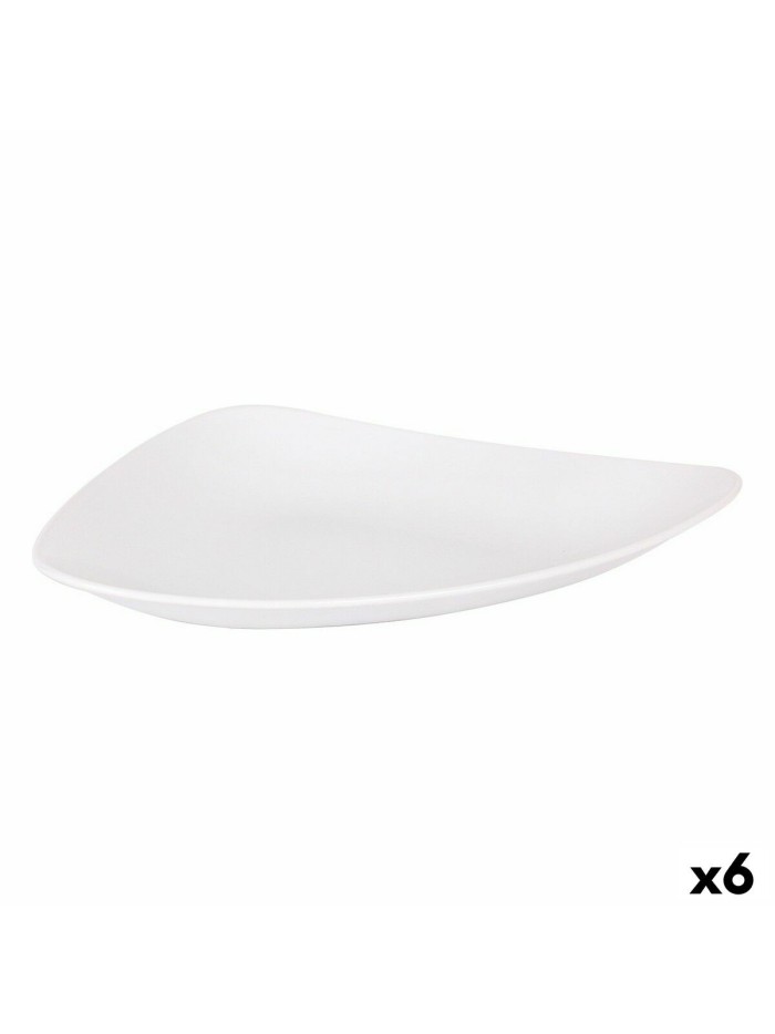Flat Plate Inde Vedone Porcelain White 31 x 25 x 4 cm (6 Units)