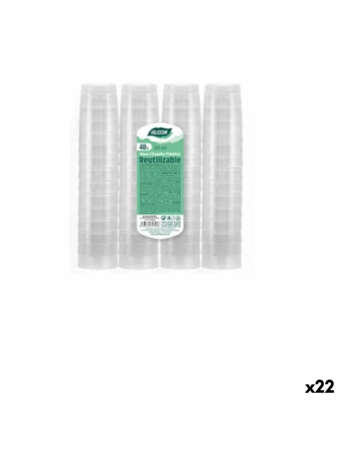 Set of Shot Glasses Algon Reusable 22 Units 30 ml (48 Pieces)