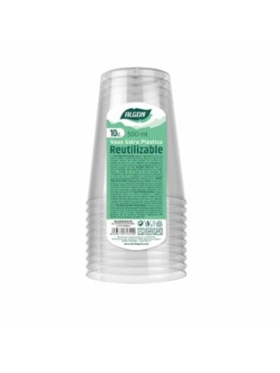 Set of reusable glasses Algon Transparent Cider 40 Units 500 ml (10 Pieces)