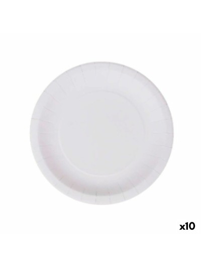 Set de Platos Algon Desechables Blanco Cartón 20 cm (10 Unidades)
