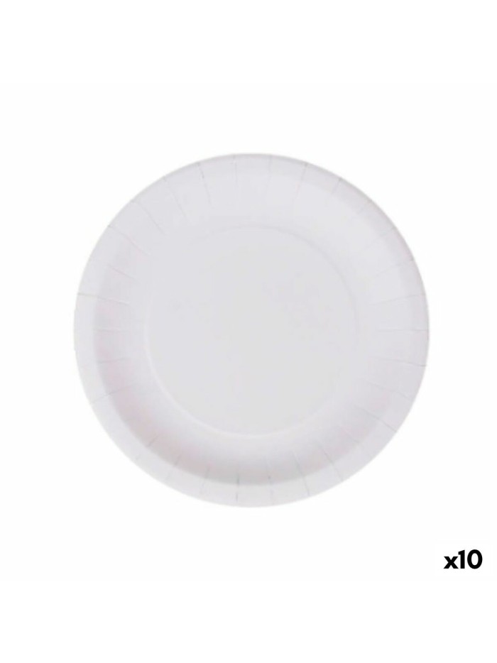 Set de Platos Algon Desechables Blanco Cartón 20 cm (10 Unidades)