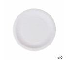 Plate set Algon Disposable White Cardboard 20 cm (10 Units)